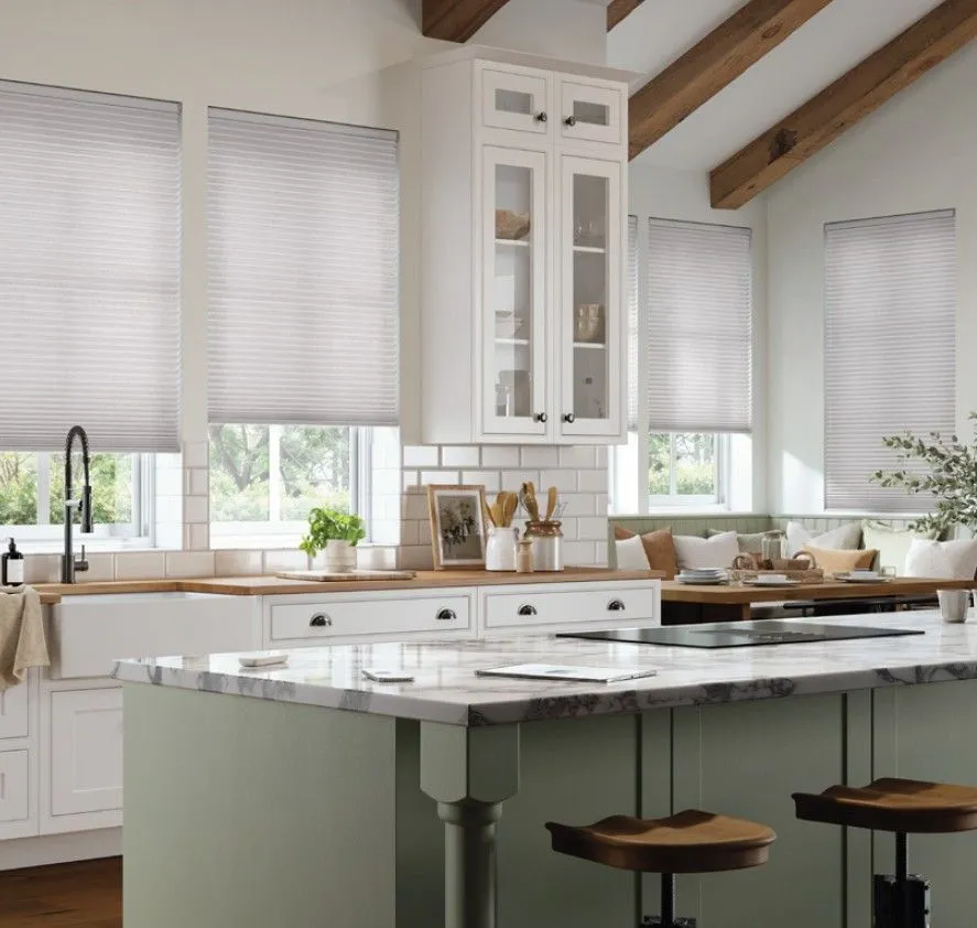 Alta Honeycomb Shades Kitchen White Green Fashioninteriors