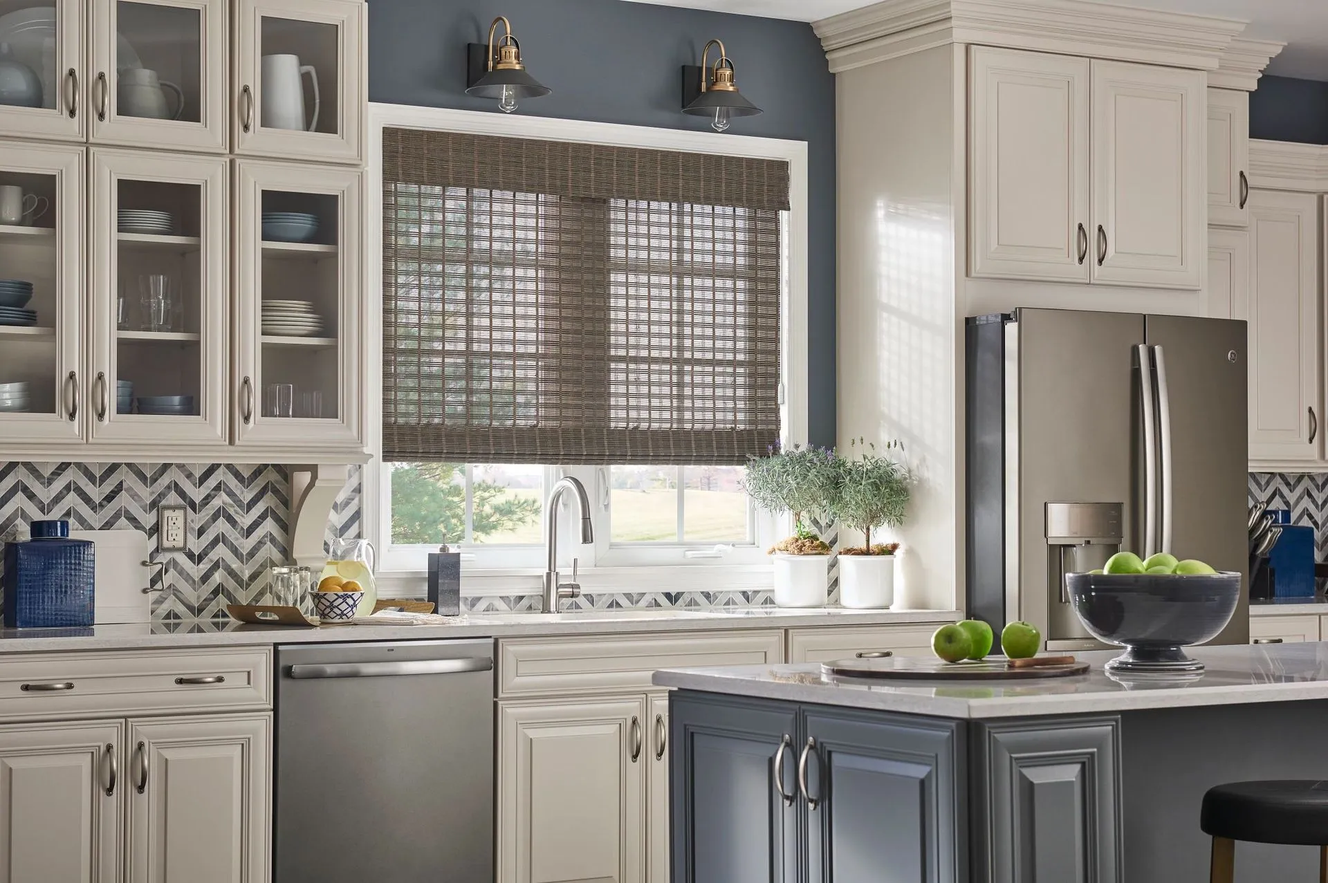 Alta Natural Woven Shades Powerwand Motorized Kitchen Fashioninteriors 2025