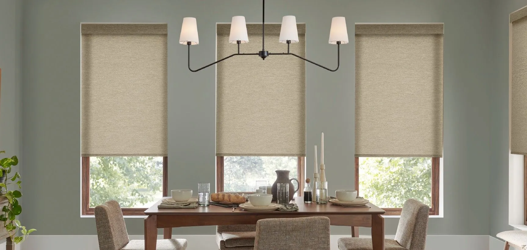 Alta Roller Shades Dinning Room Fashioninteriors