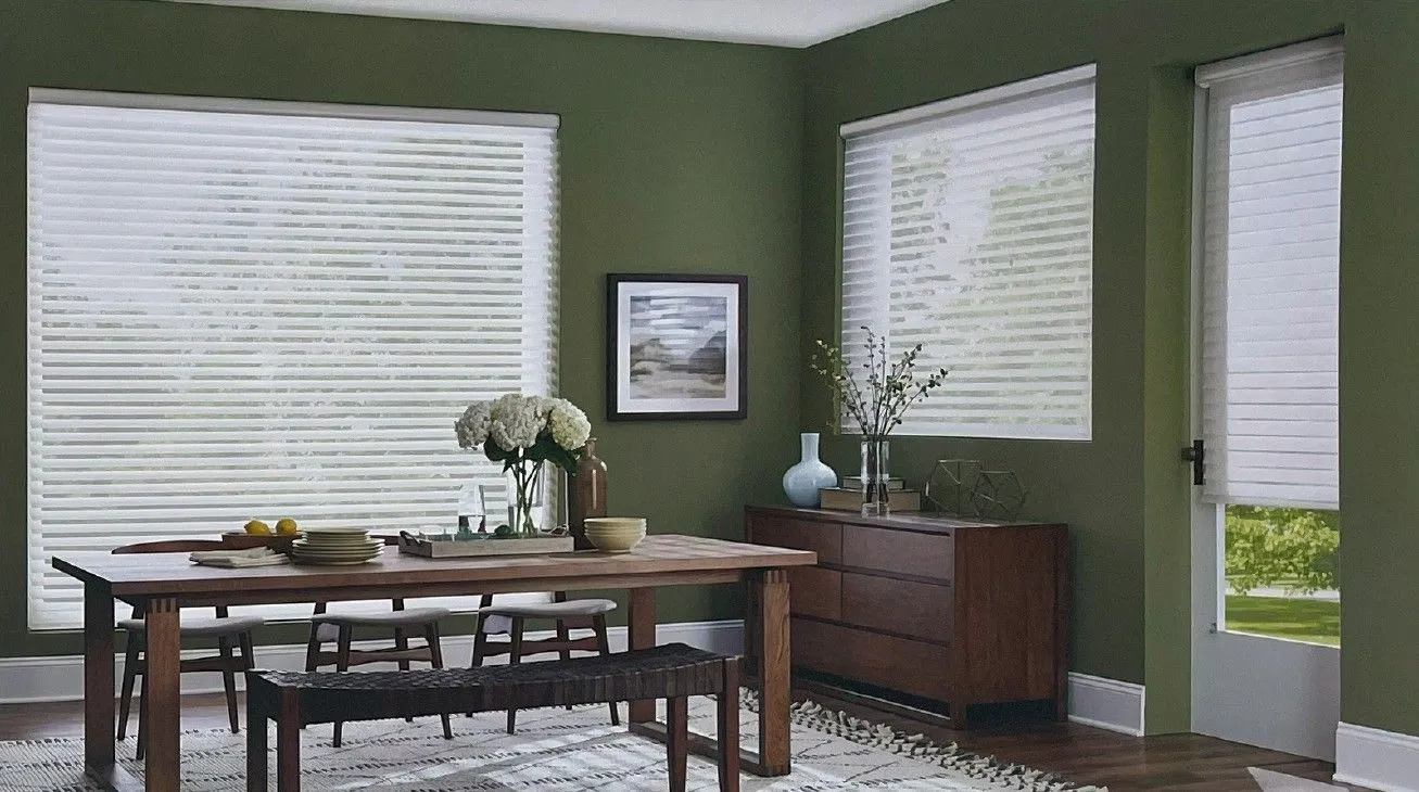 Alta Sheer Shades Dinningroom Green White Boho Fashioninteriors