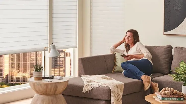 Alta Sheer Shades Motorized Livingroom Model Fashioninteriors
