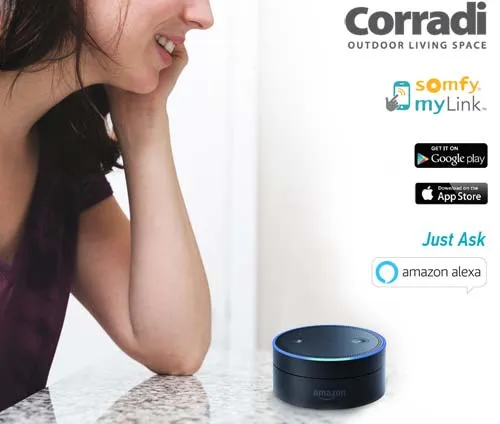 Corradi Somfy Mylink Voicecommand Alexa Model–outdoor Shades 2019