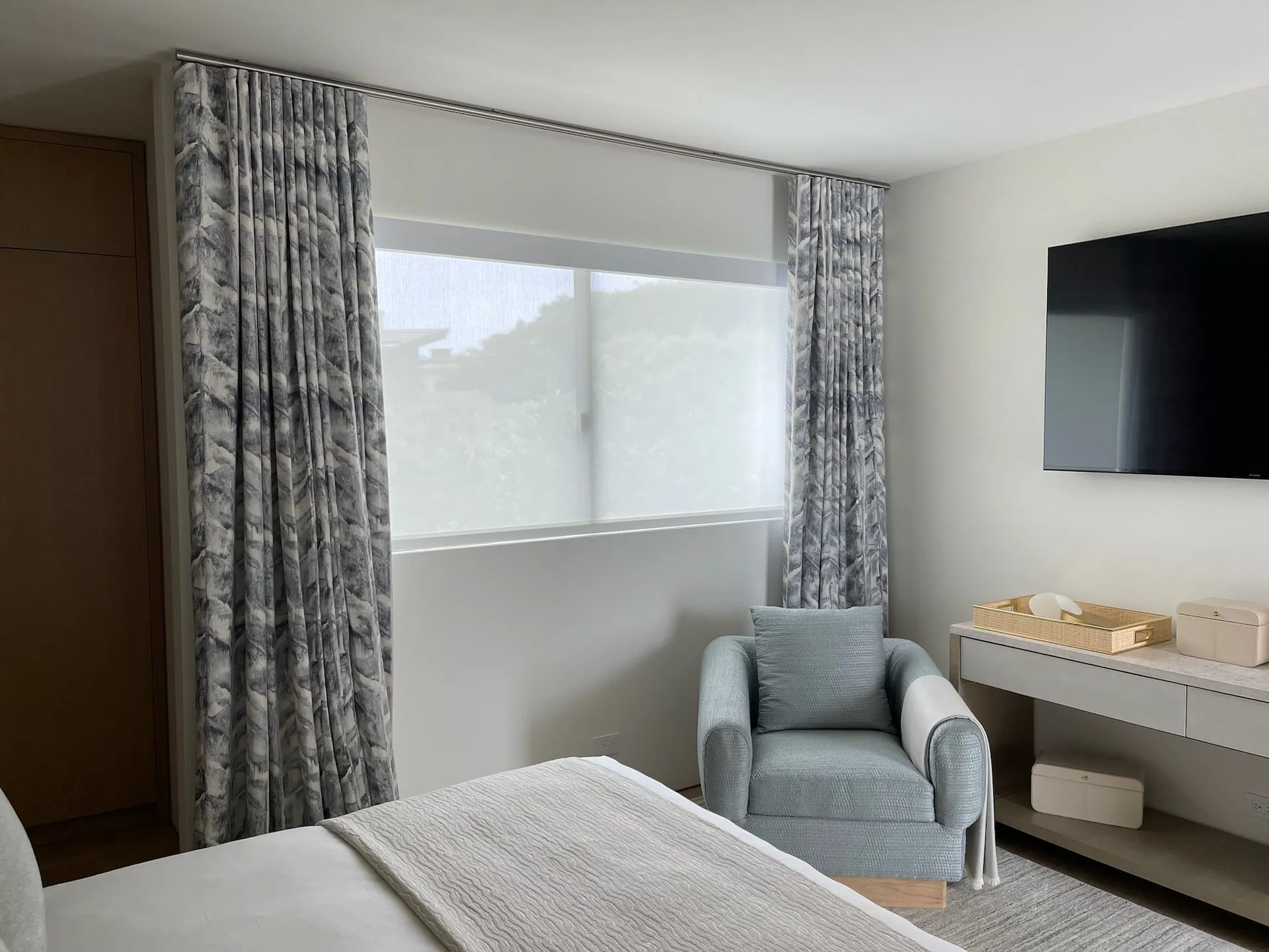 Hospitality Motorized Ripple Fold Style Electric Curtains Fashioninteriors