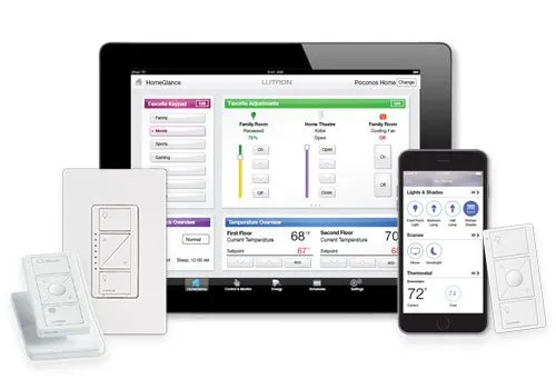 Lutron Controls Phone Tablet Remote Wallswitch Tabletop