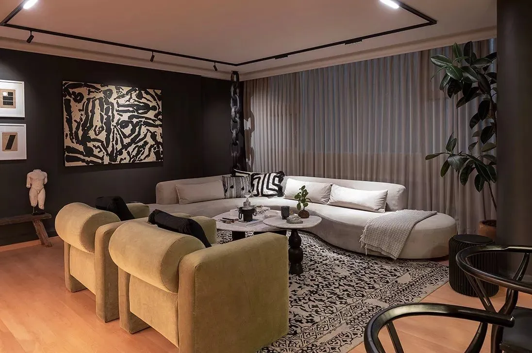 Lutron Drapery Gray Sheer Apartment Livingroom Modern Fashioninteriors