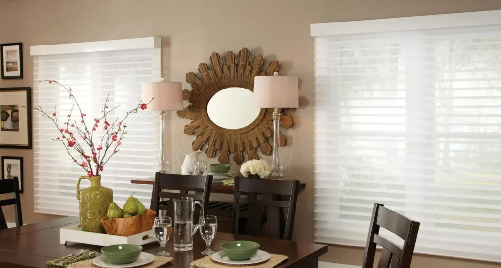 lutron sivioa qs horizontal sheer blinds white dinningroom fashioninteriors 72db35db 1920w