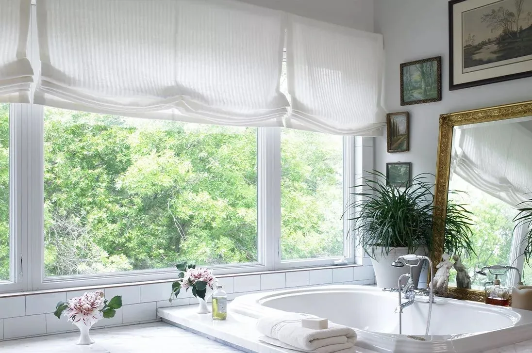 Lutron Sivoia Qs Romanshades Fabrication Kit Bathroom Tub White Fashioninteriors