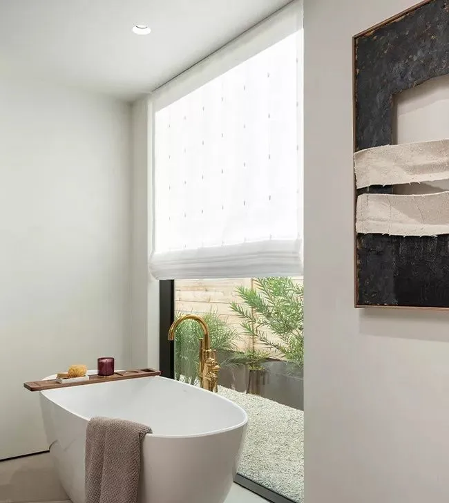 Lutron Sivoia Qs Romanshades Fabrication Kit Bathroom White Fashioninteriors