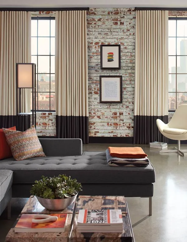 Ripple Fold Drapery Fabricut Contemporary Livingroom