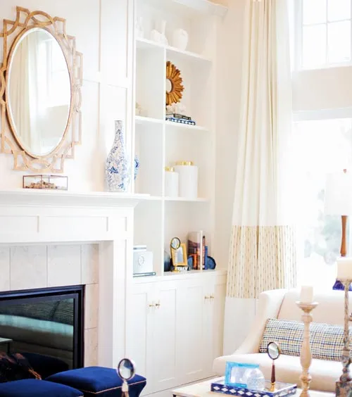 White Curtain Drapery Contemporary Livingroom 2020 Md