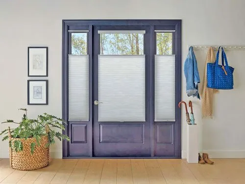 Applause Honeycomb Shades Sidelight Entryway Foyer Farmhouse Traditional Rustic Hunterdouglas Fashioninterio