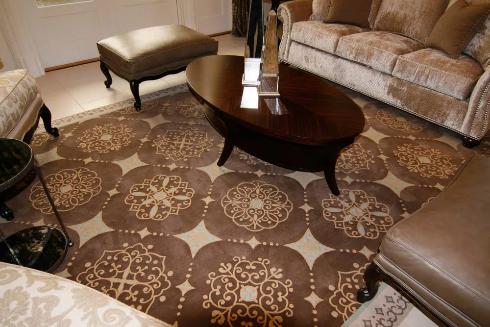 Custom Area Rug Medallion Brown Beige Gold Pattern Tradtional Livingroom 2019
