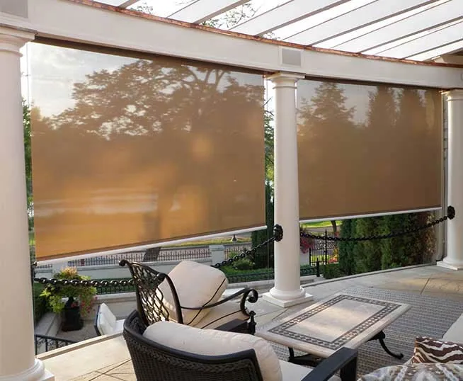 Durasol Outdoor Exterior Screen Solar Shade Tan Traditional Patio Deck Porch 2018