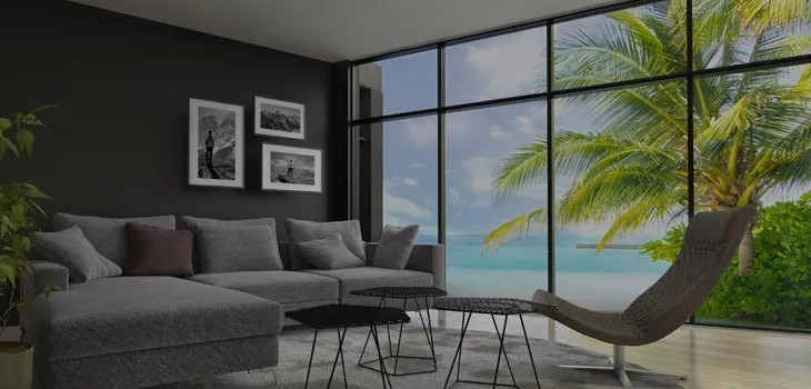 House Residential Gray Black Solar Window Tint Film After View Modern Livingroom 2019