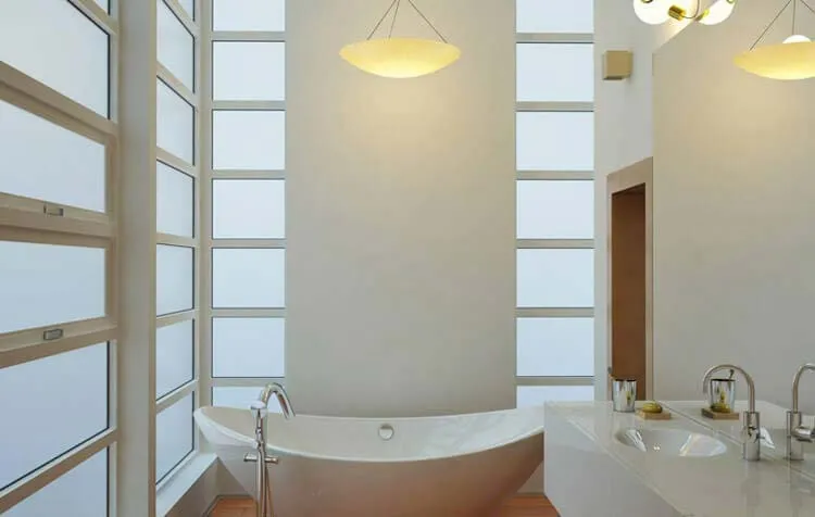 House Residential White Solar Window Tint Film Modern Contemporary White Bathroom 2019