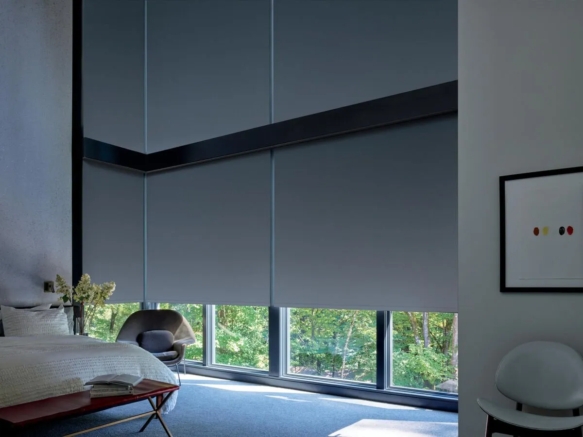 Hunterdouglas Designer Screenrollershades Abyssvolcanicash Modern Forest Bedroom Fashioninteriors 2020
