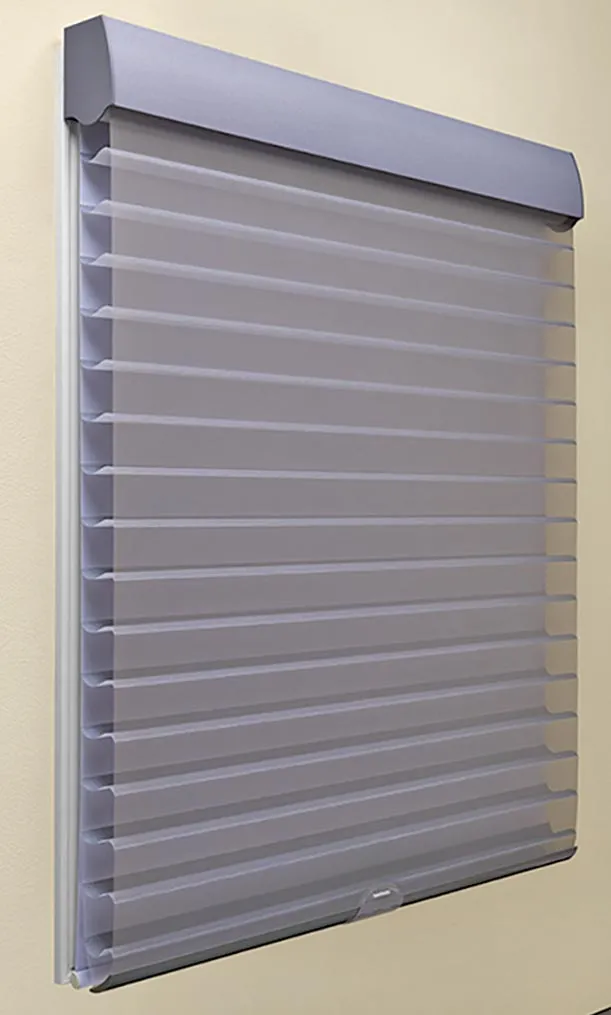 Hunterdouglas Silhouette Horizontalsheershade Adeux Mystere Thundercloud Roomdarkening Blackout Sideview Openvanes Rollerdown 2016