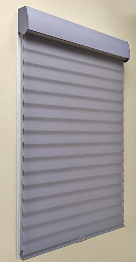 Hunterdouglas Silhouette Horizontalsheershade Duolite Mystere Thundercloud Roomdarkening Blackout Sideview Closedvanes Rollerdown 2016