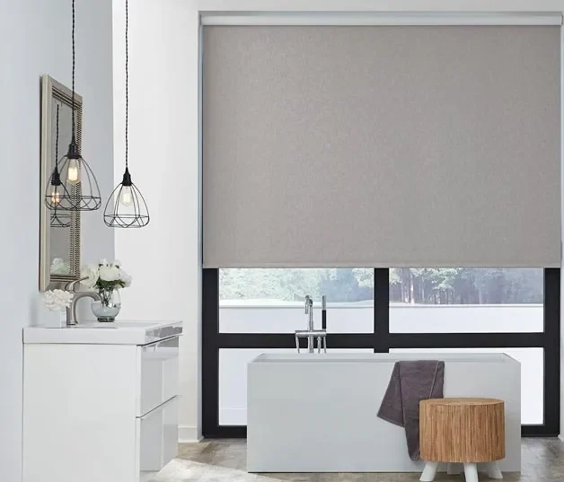 Lutron Palladiom Rollershades Modern Bathroom Jambbracket Insidewallmount Whitekeypad Fashioninteriors 2020 Lg