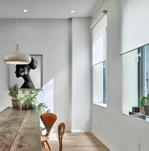 Lutron Palladiom Shades Minimal Modern Diningroom Fashioninteriors 2020 Md