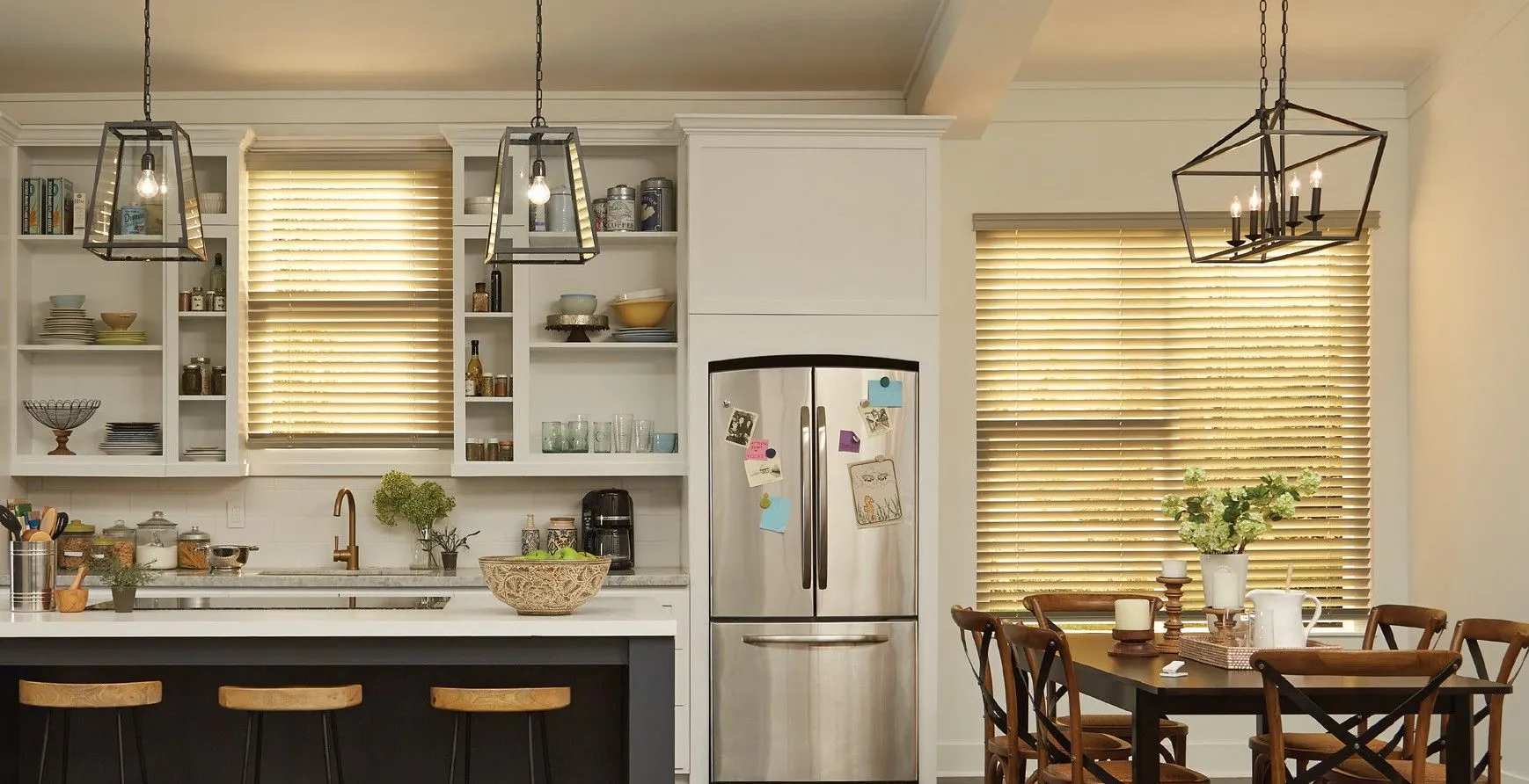 Lutron Sivoia Qs Triathlon Battery Wood Blinds Kitchen Fashioninteriors