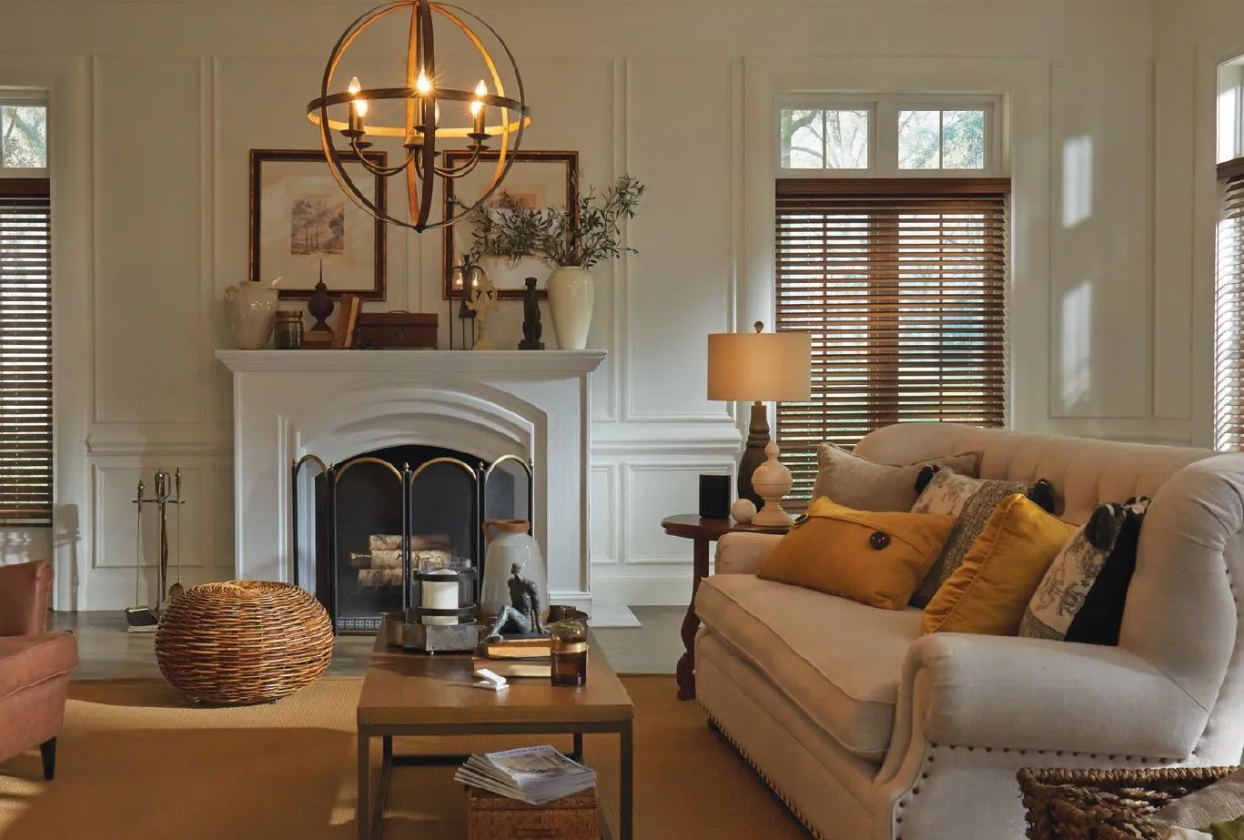 Lutron Sivoia Qs Triathlon Battery Wood Blinds Livingroom Fashioninteriors