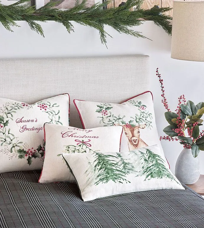 Merrychristmas Mistletoe Decorative Custom Pillow Christmas Group 2023