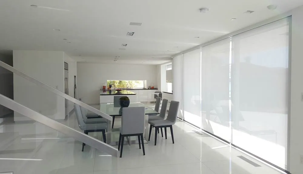 Motorized Roller Shade Modern Kitchen Diningroom Staircase 2019
