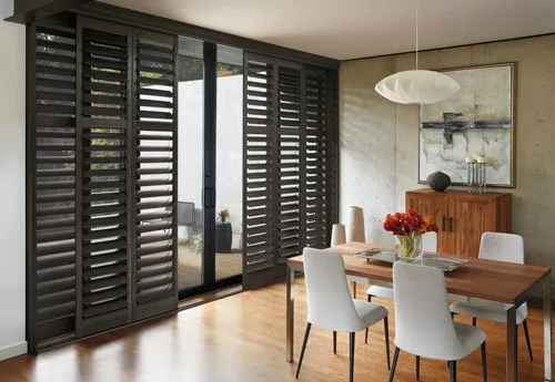 Newstyle Hybrid Shutters Diningroom Modern Hunterdouglas Fashioninteriors Md 2016