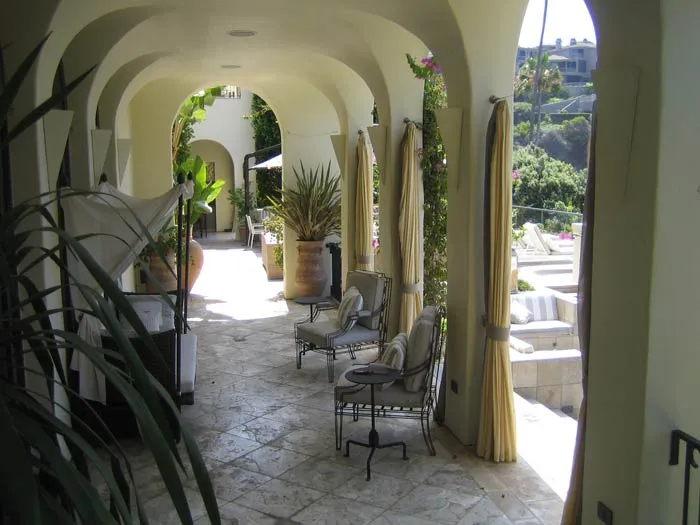 Outdoor Curtains Hallway Pathway Poolview Commercial Arch Door Fashioninteriors 2018