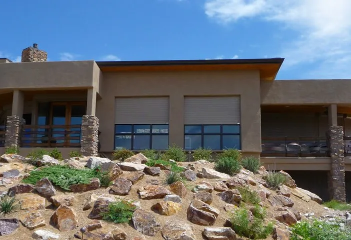 Outdoor Rolling Shutters Exterior View Desert Landscape Boho Tucson 2019