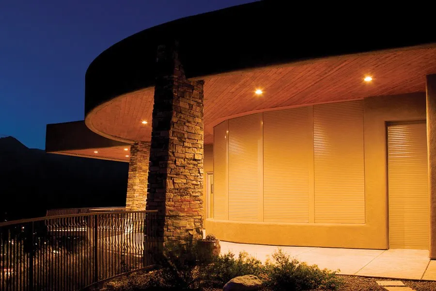 Outdoor Rolling Shutters Exterior View Night Desert Boho Tucson 2019