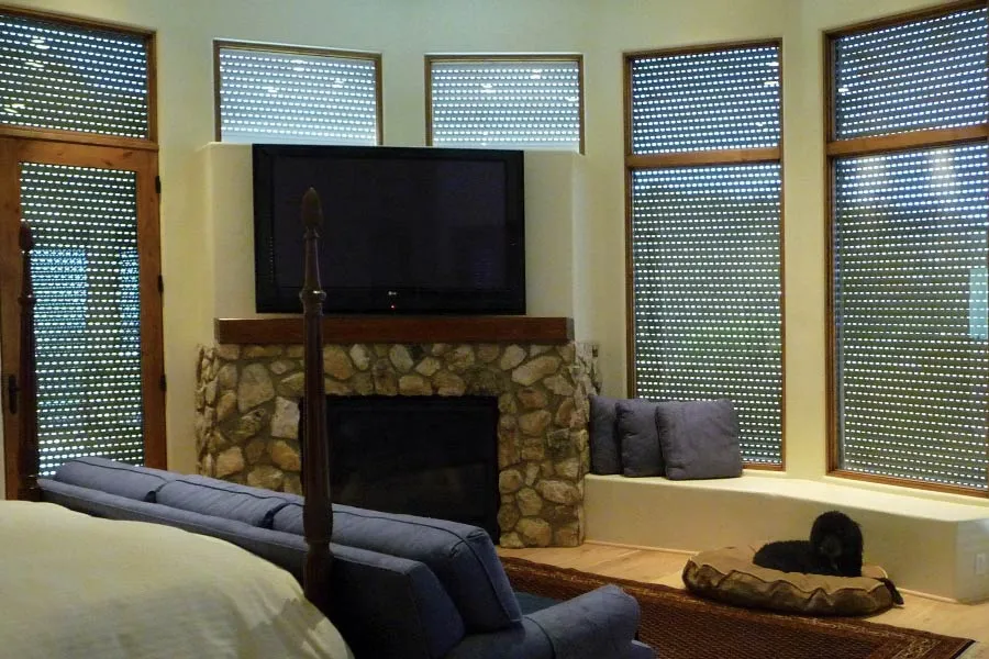 Outdoor Rolling Shutters Night Interior View Bedroom Modern Dog Tucson 2019