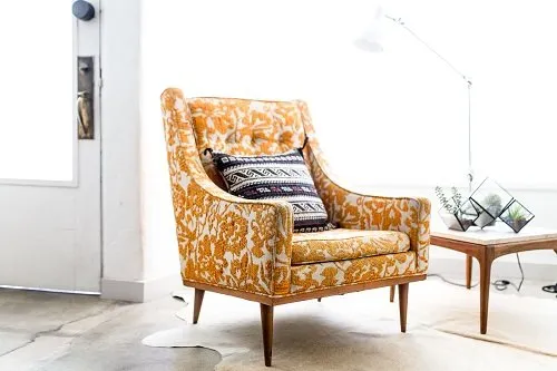 Reupholster Chair Yellow