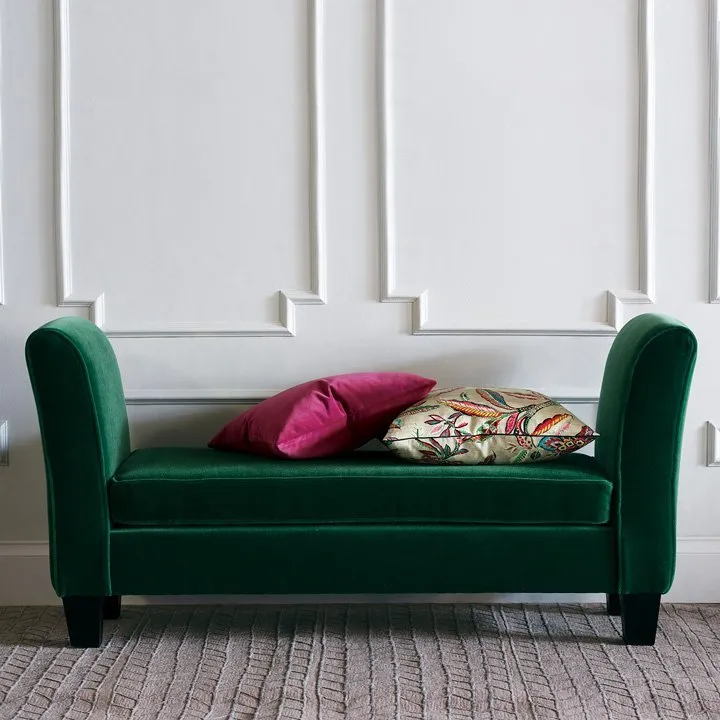 Reupholstery Green Side Bench
