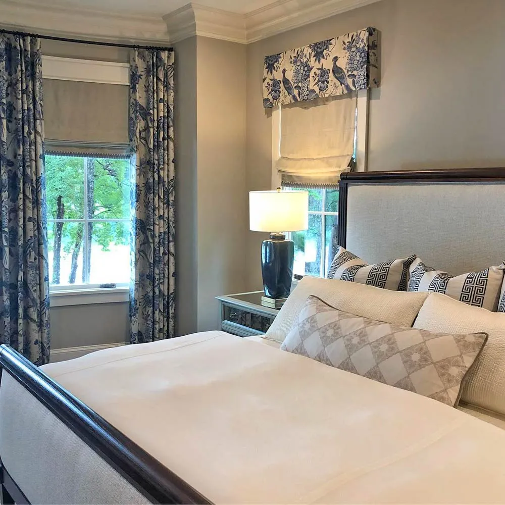Soft Roman Shade Flat Valance Drapery Bird Modern Bedding Bedroom 2019