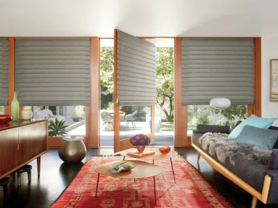 Vignette Modern Romanshades Livingroom Boho Modern Rotatingdoor Hunterdouglas Fashioninteriors 2019